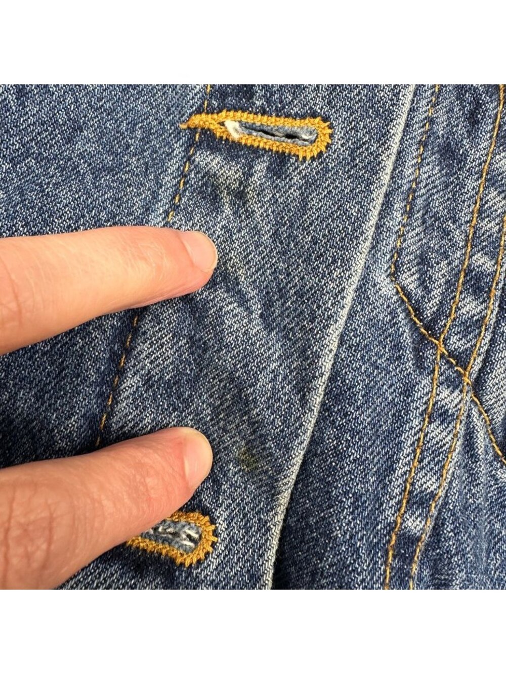 Vintage Levis Jacket Medium Blue Jean Denim Trucker Western 1980s USA Retro - Picture 8 of 11